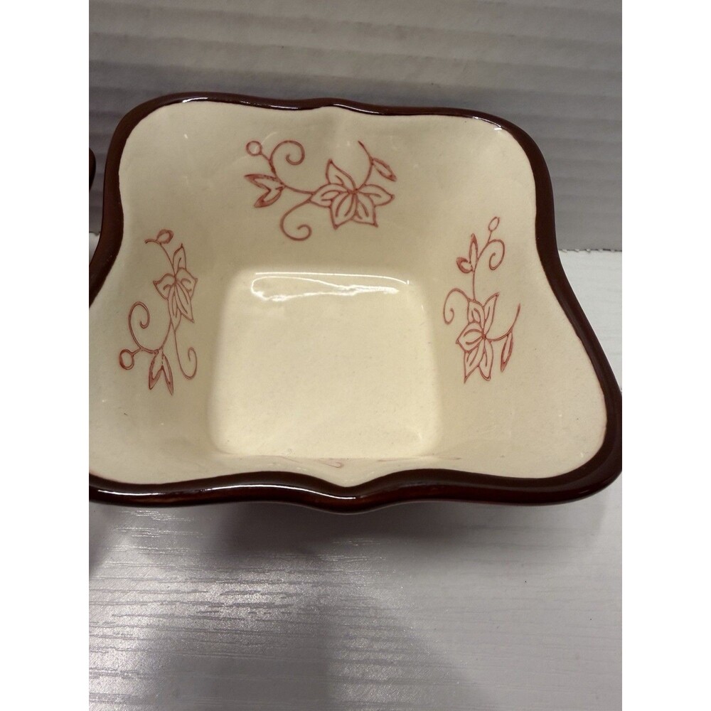 Temp-rations By Tara Floral Lace Red Set Of 3 Square Ramekin 6oz PPP-SQ-769731 - Picture 4 of 14